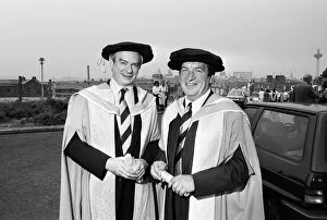 Images Dated 20th July 1989: Former chairman of Next George Davies, shows off his robes for the degree ceremony of