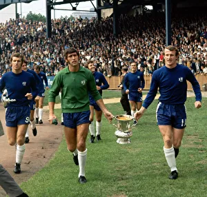 Charity Shield match Chelsea 1 v Everton 2 Chelsea players Peter Bonetti Charity Shield match Chelsea 1 v Everton 2 Chelsea players Peter Bonetti