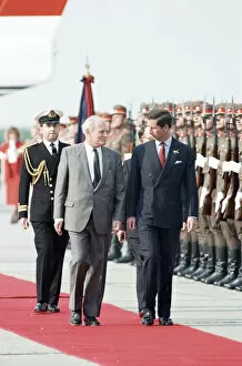 Images Dated 1st May 1990: Charles, Prince of Wales with the President of Hungary, Arpad Goncz during his visit to
