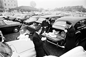 Chauffers enjoy a spot of lunch in the West Car Park at Twickenham whilst their Chauffers enjoy a spot of lunch in the West Car Park at Twickenham whilst their
