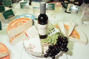Cheese Selection, displayed in shop. 22nd February 1999. Chateau Beaumont Red Wine Cheese Selection, displayed in shop. 22nd February 1999. Chateau Beaumont Red Wine