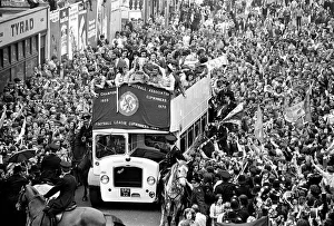 The Chelsea team on victory parade after winning 1971 European cup winners cup The Chelsea team on victory parade after winning 1971 European cup winners cup