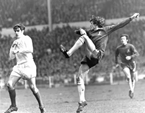 Images Dated 11th April 1970: Chelsea v Leeds F. A. Cup Final 1970 Eddie McCreadie of Chelsea clears from Peter