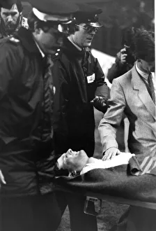 Chelsea v. Queens Park Rangers Chelsea goalkeeper Eddie Niedzwiecki is carried off Chelsea v. Queens Park Rangers Chelsea goalkeeper Eddie Niedzwiecki is carried off
