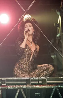 Images Dated 19th October 1990: Cher, American singer performing on stage, during Heart of Stone Tour