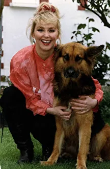 Cheryl Baker TV Presenter with dog named malx Cheryl Baker TV Presenter with dog named malx