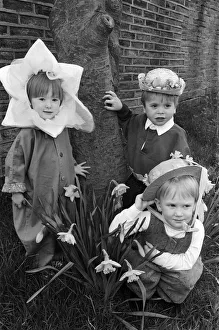 Children from Netherton playgroups lined up for an Easter bonnet parade in a full morning Children from Netherton playgroups lined up for an Easter bonnet parade in a full morning