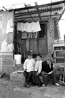 Children outside their home in a poor suburb on the outskirts of Rome Children outside their home in a poor suburb on the outskirts of Rome