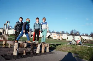 Children playing in Plymouth Estate. 22nd November 1988 Children playing in Plymouth Estate. 22nd November 1988