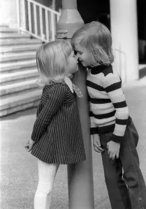Children Valentines Day Kiss in February 1973 - 4 year olds Stephen Simson Children Valentines Day Kiss in February 1973 - 4 year olds Stephen Simson