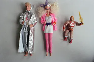 Children's dolls. Left to right, Ken, Barbie (both from the Hot Rockin' Children's dolls. Left to right, Ken, Barbie (both from the Hot Rockin'