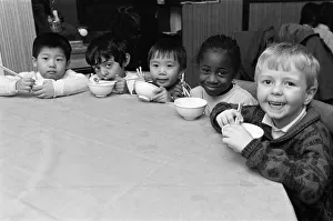 Chinese children Hom Wah Ho (left) and William Cheung (centre) just couldn' Chinese children Hom Wah Ho (left) and William Cheung (centre) just couldn'