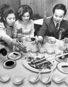 A Chinese wedding feast in a North East restaurant in 1974 A Chinese wedding feast in a North East restaurant in 1974