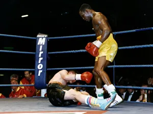 Chris Eubank Boxer knocks out Ray Close in Glasgow during their Fight Chris Eubank Boxer knocks out Ray Close in Glasgow during their Fight