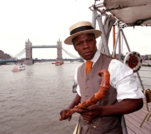 CHRIS EUBANK BOXER AT A PRESS CONFERENCE JUNE 1998 ON THE CRUISER HMS BELFAST TO CHRIS EUBANK BOXER AT A PRESS CONFERENCE JUNE 1998 ON THE CRUISER HMS BELFAST TO