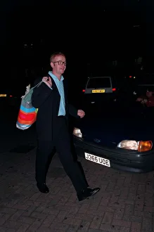 Chris Evans Radio/TV Presenter June 1998 On a night out holding bag Chris Evans Radio/TV Presenter June 1998 On a night out holding bag