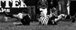Chris Higgs Neath RFU Player (left) goes over the line, followed by Glamorgan Wanderers Chris Higgs Neath RFU Player (left) goes over the line, followed by Glamorgan Wanderers