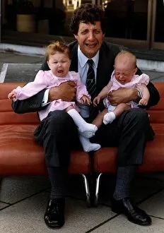 Images Dated 26th September 1988: Chris Serle TV Presenter with two babies