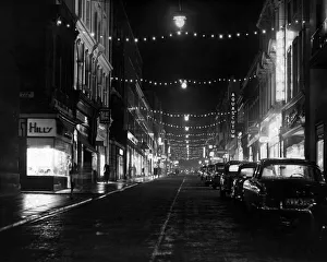 Christmas Lights, Bold Street, Liverpool, Merseyside, 7th December 1959 Christmas Lights, Bold Street, Liverpool, Merseyside, 7th December 1959