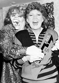 Cilla Black meets her spitting image puppet Cilla Black meets her spitting image puppet