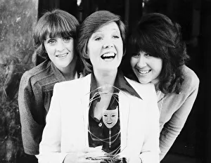 Cilla Black Singer/TV Presenter Holding her Pye Comedy Trophy with last years winners Cilla Black Singer/TV Presenter Holding her Pye Comedy Trophy with last years winners