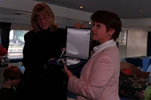 Claire Morton Nanny Of The Year October 1997 Being presented with a silver tray by Claire Morton Nanny Of The Year October 1997 Being presented with a silver tray by
