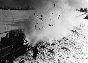 Clearing snow off railway lines at Hartington, Derbyshire Peak District, England Clearing snow off railway lines at Hartington, Derbyshire Peak District, England