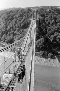 Clifton Suspension Bridge, Bristol. The bridge across the Avon receiving a fresh Clifton Suspension Bridge, Bristol. The bridge across the Avon receiving a fresh