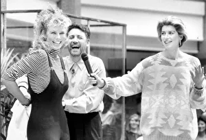 Clothes Show, presenters Jeff Banks and Selena Scott with Suzanne Baxter wearing a Clothes Show, presenters Jeff Banks and Selena Scott with Suzanne Baxter wearing a