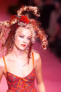 Clothing by Betsey Johnson 1998 modelled by Model during London Fashion Week Clothing by Betsey Johnson 1998 modelled by Model during London Fashion Week