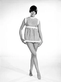 Images Dated 4th December 2007: Clothing: Fashion: Dress: Woman wearing gingham dress. 1966 B2008-007