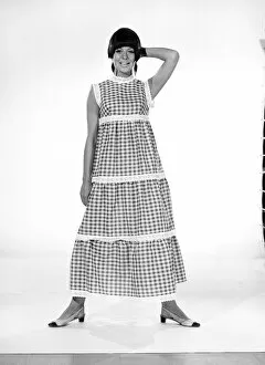 Images Dated 4th December 2007: Clothing: Fashion: Dress: Woman wearing gingham dress. 1966