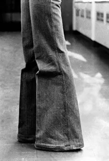 Images Dated 17th May 1974: Clothing Fashion Mens Flaired Denim Jeans May 1974