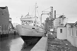 The Coaster Hydrus seen here moored in the River Hull 17th January 1983 The Coaster Hydrus seen here moored in the River Hull 17th January 1983