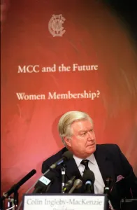 Colin Ingleby Mackenzie Chairman of MCC at Lords 1998 in the Men Only Lords Cricket Colin Ingleby Mackenzie Chairman of MCC at Lords 1998 in the Men Only Lords Cricket