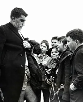 Colin Meads, New Zealand rugby player was interviewed by local schoolgirl Angela Hounsell Colin Meads, New Zealand rugby player was interviewed by local schoolgirl Angela Hounsell