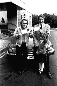 Comedian Freddie Starr receives the plates for his new car, a Jaguar XJS HE Comedian Freddie Starr receives the plates for his new car, a Jaguar XJS HE