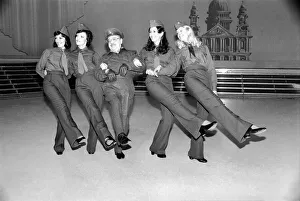 Comedy actor Arthur Lowe of Dads Army dancing with girls Comedy actor Arthur Lowe of Dads Army dancing with girls