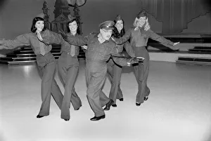 Comedy actor Arthur Lowe of Dads Army dancing with girls Comedy actor Arthur Lowe of Dads Army dancing with girls