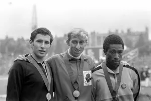 Commonwealth Games, Edinburgh: Athletics. Athletics. David Hemery with gold medal after Commonwealth Games, Edinburgh: Athletics. Athletics. David Hemery with gold medal after