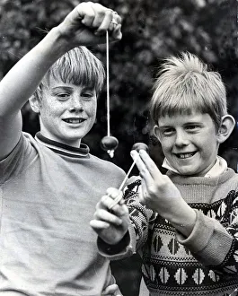 Conkers - Two young lads playing conkers. 25 September 1970 Conkers - Two young lads playing conkers. 25 September 1970