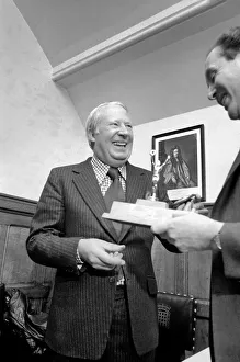 Former Conservative Leader Edward Heath seen here during a presentation to John Cawood Former Conservative Leader Edward Heath seen here during a presentation to John Cawood