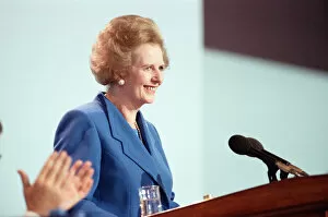 Images Dated 12th October 1989: The Conservative Party Conference, Blackpool. Prime Minister Margaret Thatcher delivers