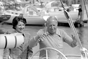 Former Conservative Prime Minister Edward Heath and partner at launching of his new yacht Former Conservative Prime Minister Edward Heath and partner at launching of his new yacht