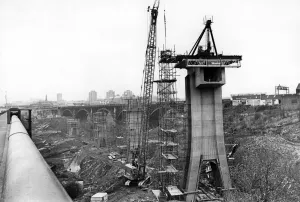 Construction of the Ouseburn Viaduct, Tyneside Metro. 9th November 1977 Construction of the Ouseburn Viaduct, Tyneside Metro. 9th November 1977