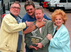 Coronation Street stars say goodbye to producer Brian park August 1998 Bill Tarmey Coronation Street stars say goodbye to producer Brian park August 1998 Bill Tarmey
