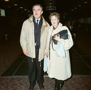 Coronation Street's Thelma Barlow and Peter Baldwin at Heathrow Airport Coronation Street's Thelma Barlow and Peter Baldwin at Heathrow Airport