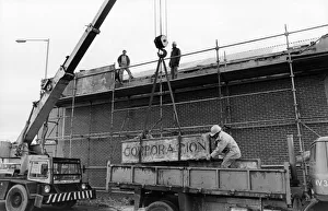 Council workmen remove concrete slabs from the old Omnibus depot in Stockton Council workmen remove concrete slabs from the old Omnibus depot in Stockton
