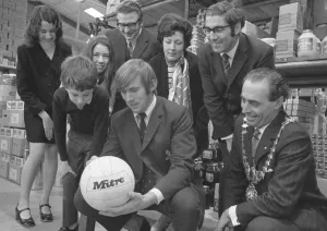 Coventry City's goalkeeper, Bill Glazier, who opened Hewin' Coventry City's goalkeeper, Bill Glazier, who opened Hewin'