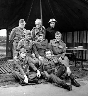The crew of the BBC television series Dads Army pose for a group photograph The crew of the BBC television series Dads Army pose for a group photograph